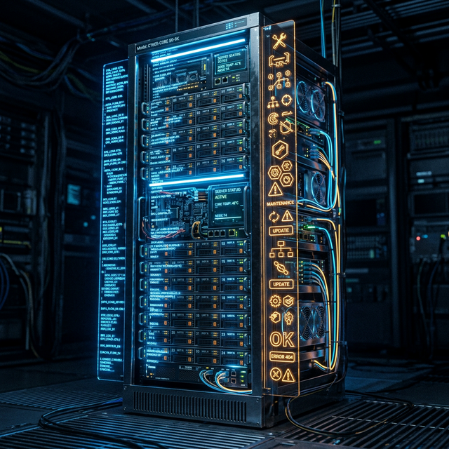 Szerver karbantartás illusztráció